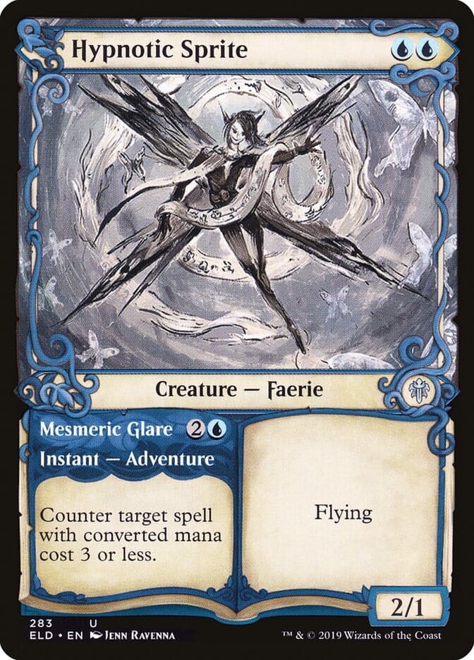 Hypnotic Sprite // Mesmeric Glare (Showcase) [Throne of Eldraine] MTG Single Magic: The Gathering  | Multizone: Comics And Games