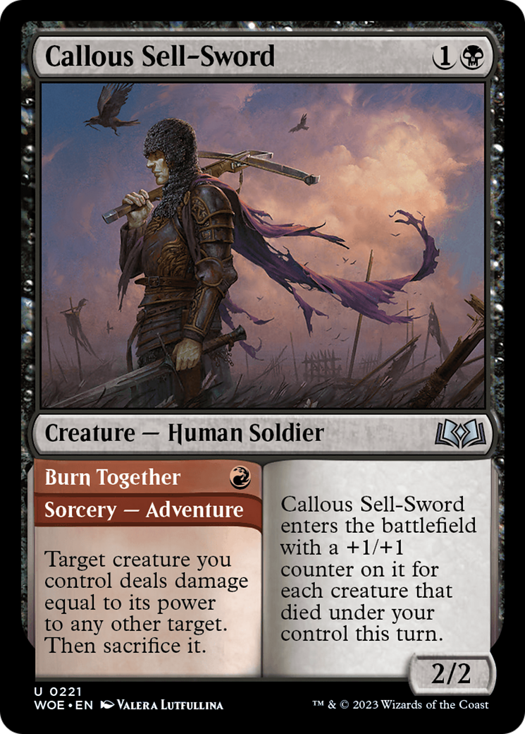 Callous Sell-Sword // Burn Together [Wilds of Eldraine] | Multizone: Comics And Games