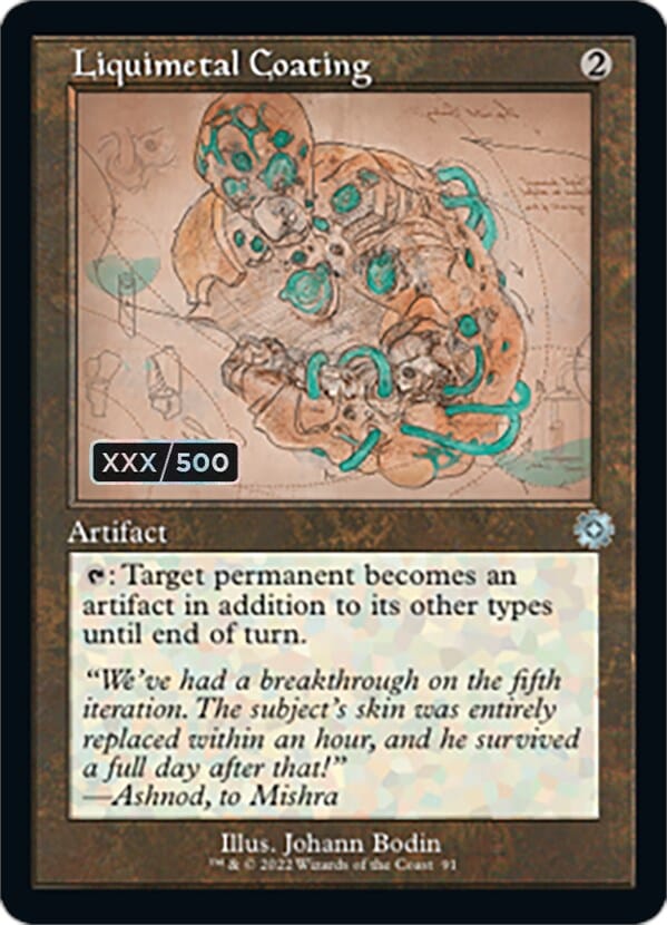 Liquimetal Coating (Retro Schematic) (Serial Numbered) [The Brothers' War Retro Artifacts] MTG Single Magic: The Gathering  | Multizone: Comics And Games
