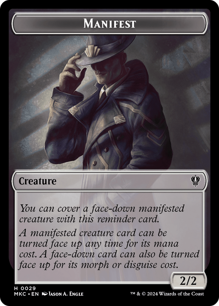 Saproling // Manifest Double-Sided Token [Murders at Karlov Manor Commander Tokens] MTG Single Magic: The Gathering  | Multizone: Comics And Games