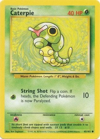 Caterpie (45/102) [Base Set Unlimited] Pokemon Single Pokémon  | Multizone: Comics And Games