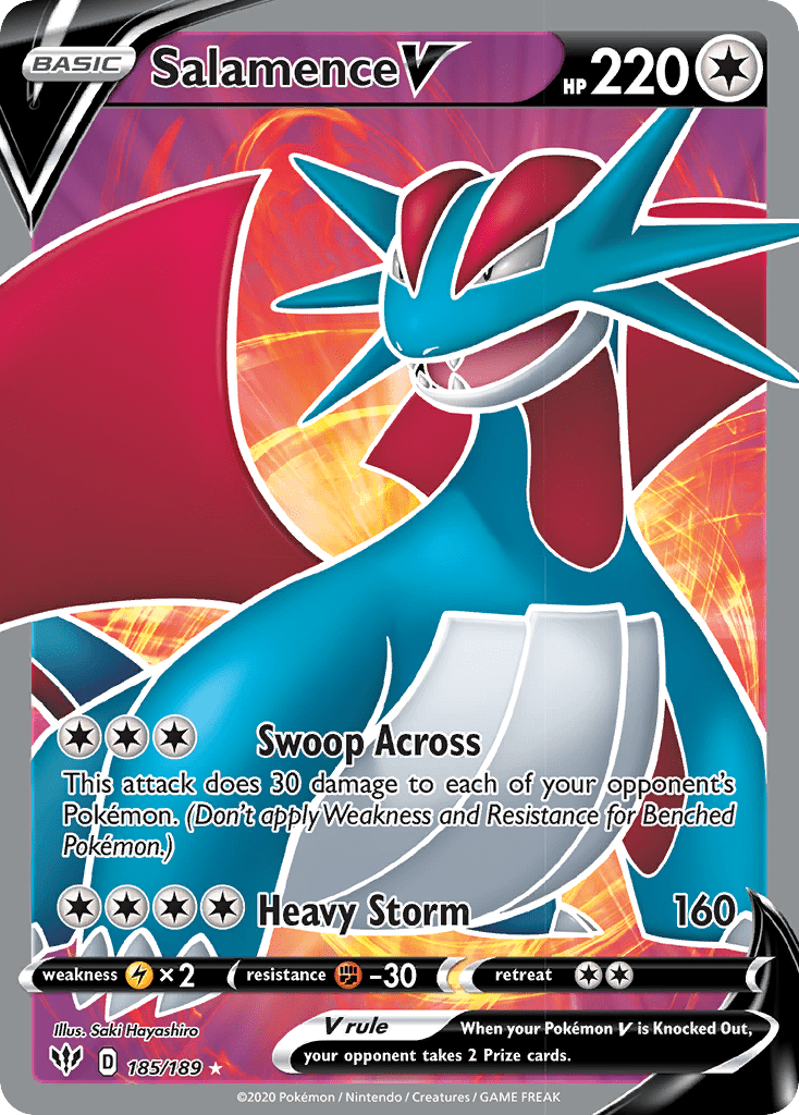 Salamence V (185/189) [Sword & Shield: Darkness Ablaze] Pokemon Single Pokémon  | Multizone: Comics And Games