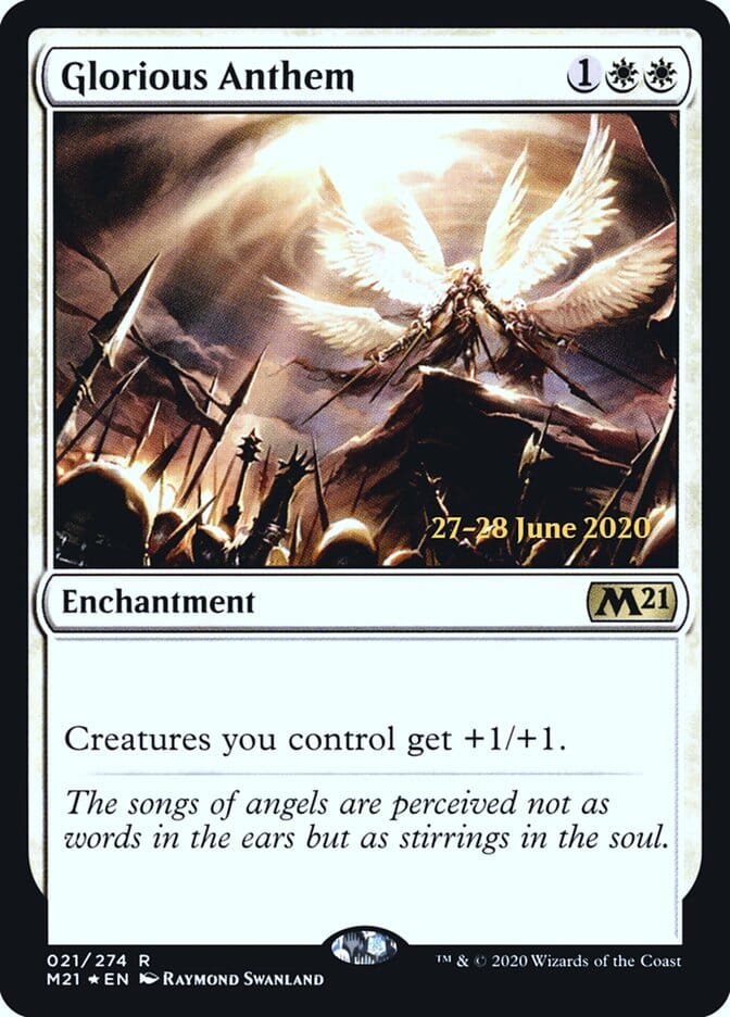 Glorious Anthem [Core Set 2021 Prerelease Promos] MTG Single Magic: The Gathering  | Multizone: Comics And Games