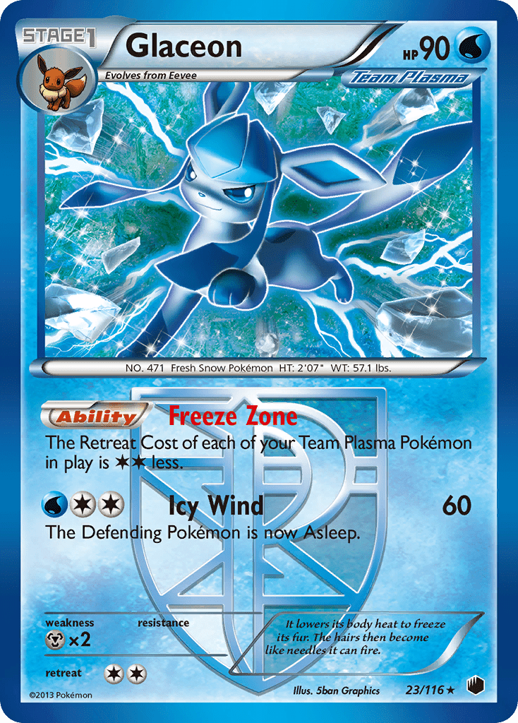 Glaceon (23/116) [Black & White: Plasma Freeze] Pokemon Single Pokémon  | Multizone: Comics And Games