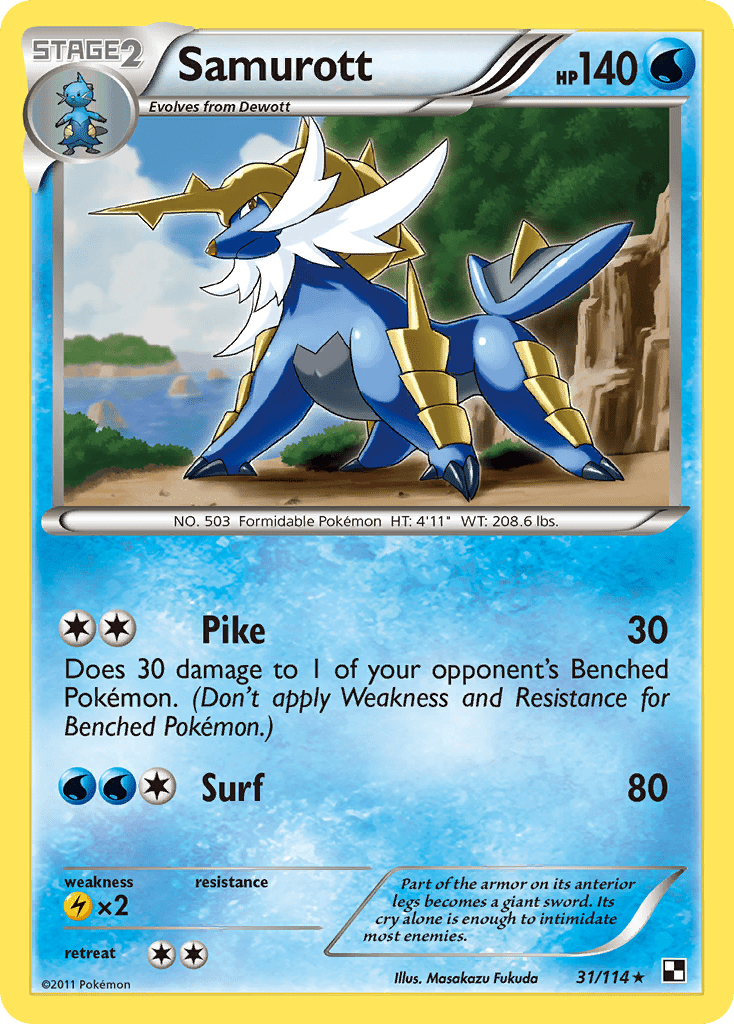 Samurott (31/114) [Black & White: Base Set] Pokemon Single Pokémon  | Multizone: Comics And Games