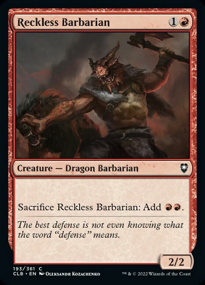 Reckless Barbarian [Commander Legends: Battle for Baldur's Gate] MTG Single Magic: The Gathering  | Multizone: Comics And Games