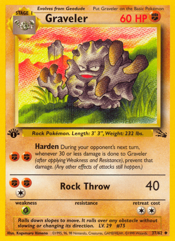 Graveler (37/62) [Fossil 1st Edition] Pokemon Single Pokémon  | Multizone: Comics And Games