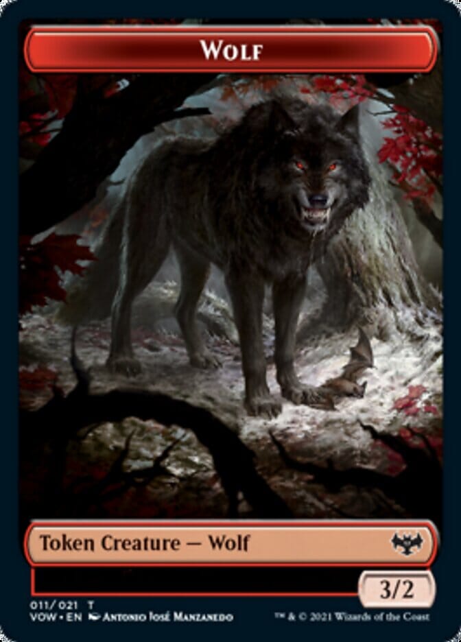 Wolf Token (011) [Innistrad: Crimson Vow Tokens] MTG Single Magic: The Gathering  | Multizone: Comics And Games