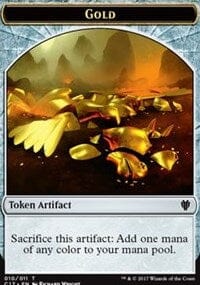 Gold (010) // Cat Dragon (009) Double-sided Token [Commander 2017 Tokens] MTG Single Magic: The Gathering  | Multizone: Comics And Games
