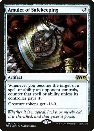 Amulet of Safekeeping [Core Set 2019 Promos] MTG Single Magic: The Gathering  | Multizone: Comics And Games