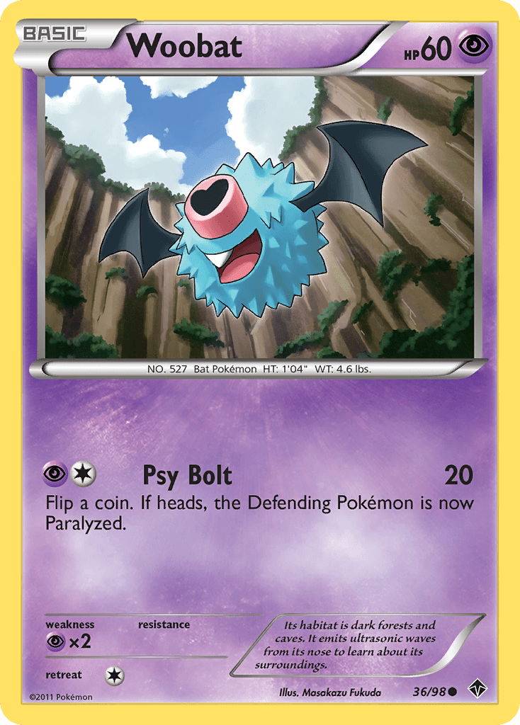 Woobat (36/98) [Black & White: Emerging Powers] Pokemon Single Pokémon  | Multizone: Comics And Games
