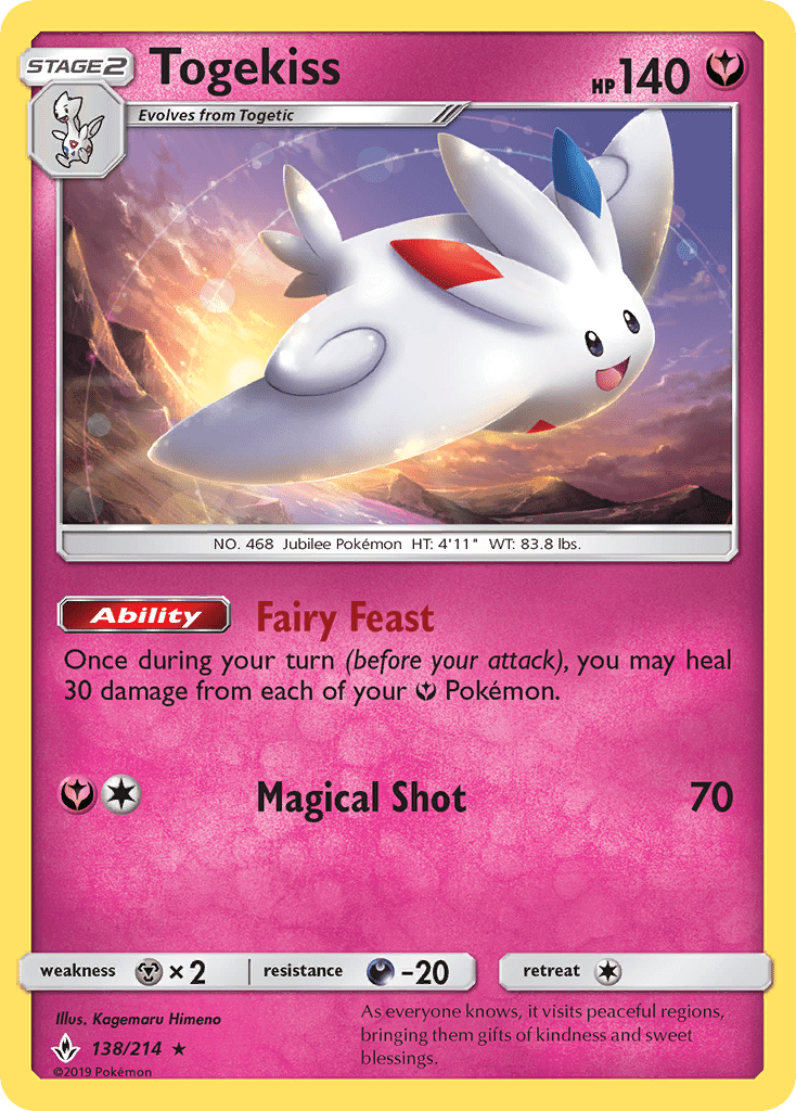 Togekiss (138/214) [Sun & Moon: Unbroken Bonds] Pokemon Single Pokémon  | Multizone: Comics And Games