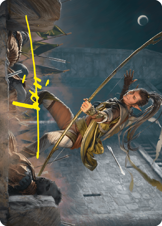 Legolas, Counter of Kills Art Card (Gold-Stamped Signature) [The Lord of the Rings: Tales of Middle-earth Art Series] MTG Single Magic: The Gathering  | Multizone: Comics And Games