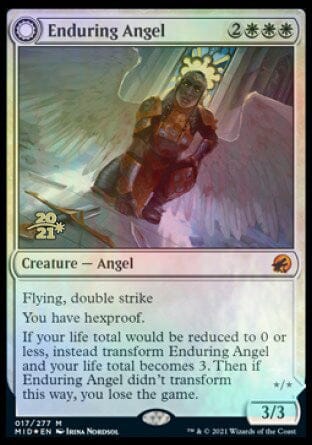 Enduring Angel // Angelic Enforcer [Innistrad: Midnight Hunt Prerelease Promos] MTG Single Magic: The Gathering  | Multizone: Comics And Games