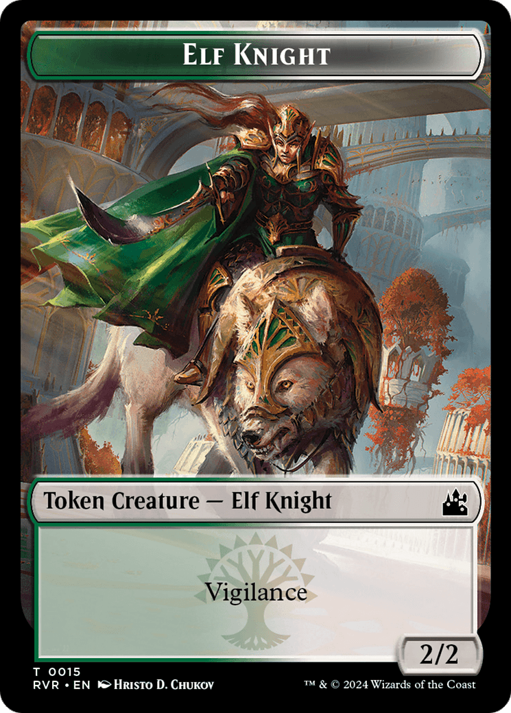 Elf Knight // Sphinx Double-Sided Token [Ravnica Remastered Tokens] MTG Single Magic: The Gathering  | Multizone: Comics And Games