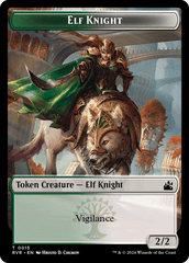 Elf Knight // Angel (0002) Double-Sided Token [Ravnica Remastered Tokens] MTG Single Magic: The Gathering  | Multizone: Comics And Games