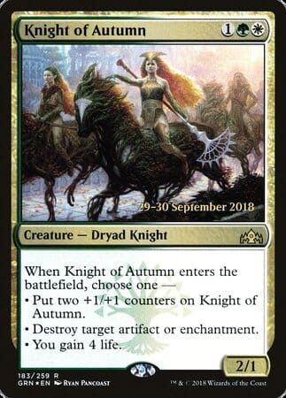 Knight of Autumn [Guilds of Ravnica Promos] MTG Single Magic: The Gathering  | Multizone: Comics And Games