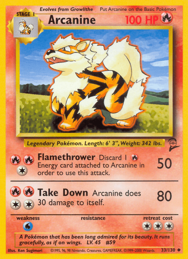 Arcanine (33/130) [Base Set 2] Pokemon Single Pokémon  | Multizone: Comics And Games