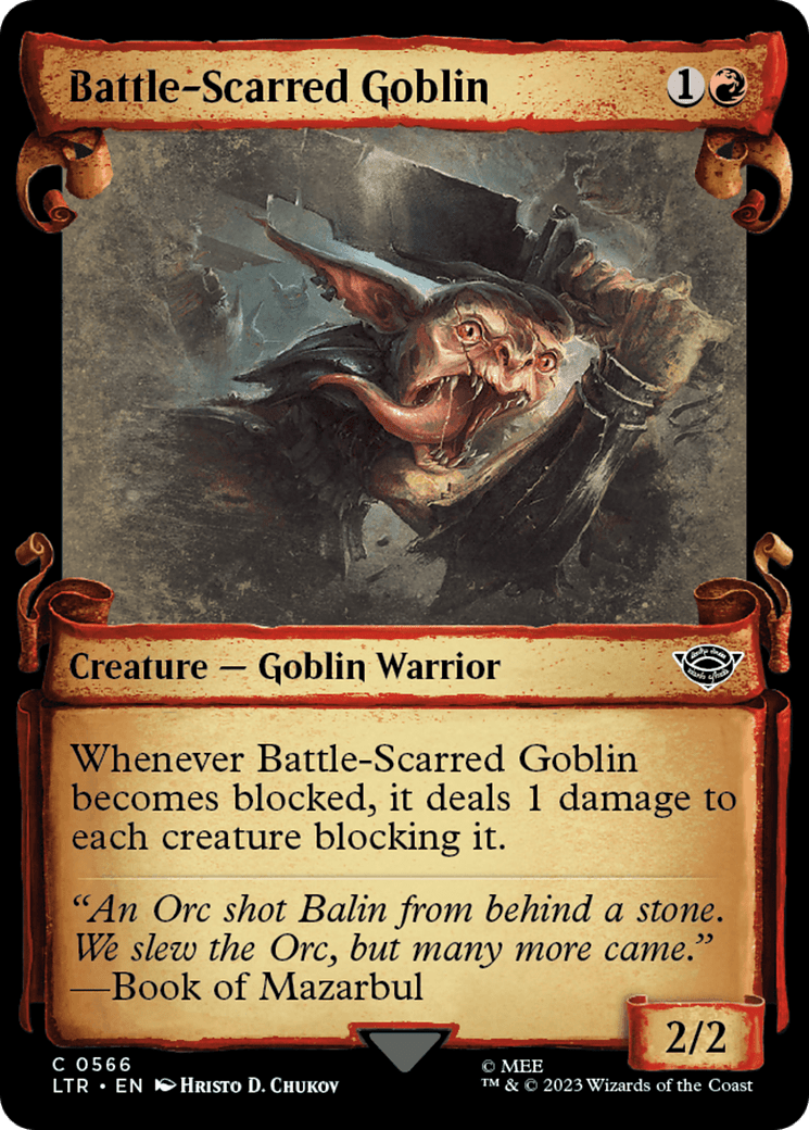 Battle-Scarred Goblin [The Lord of the Rings: Tales of Middle-Earth Showcase Scrolls] MTG Single Magic: The Gathering  | Multizone: Comics And Games