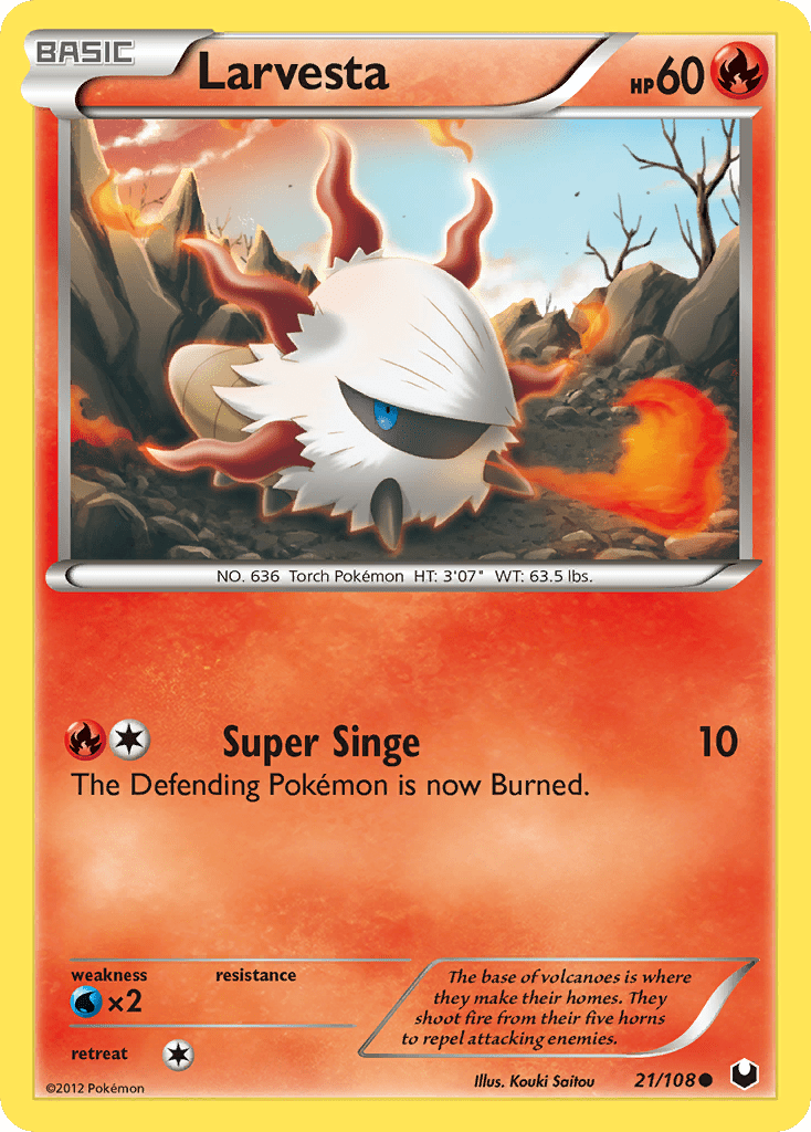 Larvesta (21/108) [Black & White: Dark Explorers] Pokemon Single Pokémon  | Multizone: Comics And Games