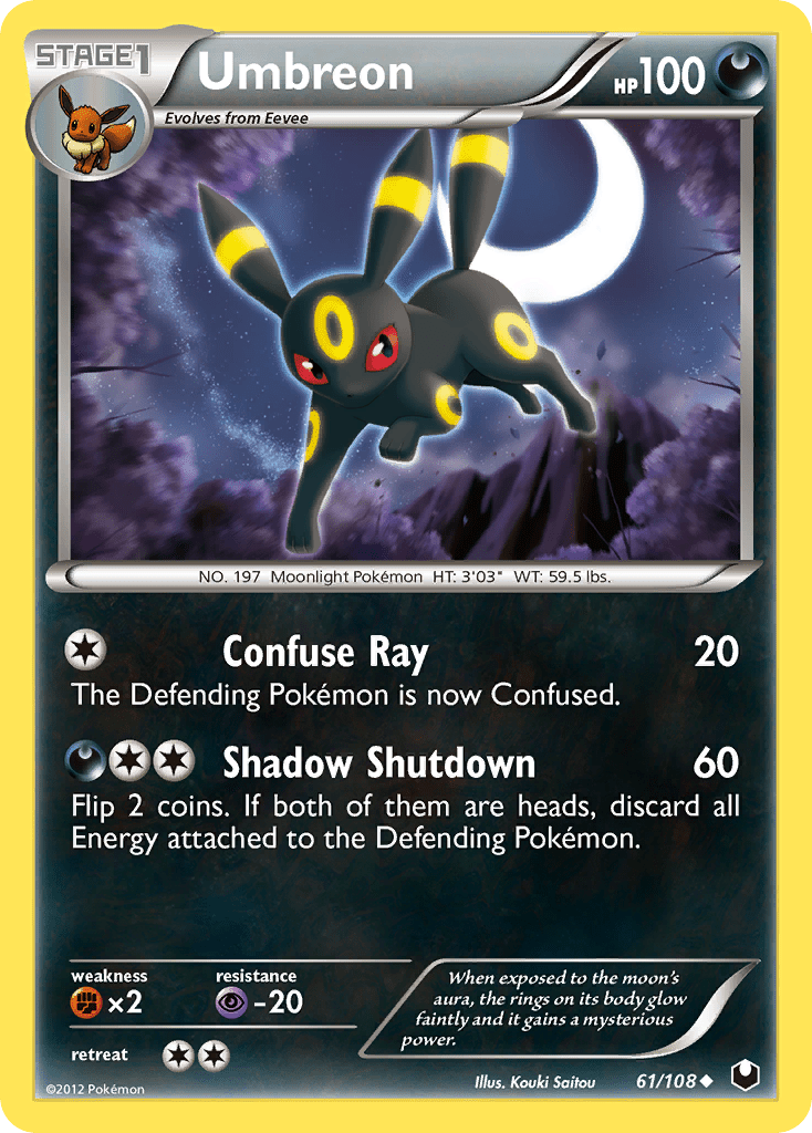 Umbreon (61/108) [Black & White: Dark Explorers] Pokemon Single Pokémon  | Multizone: Comics And Games