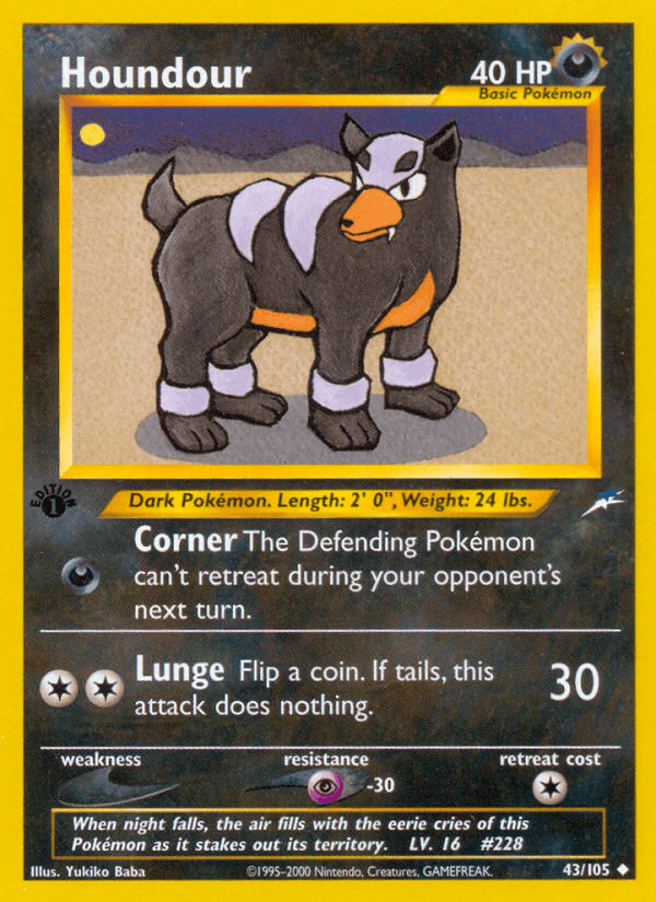 Houndour (43/105) [Neo Destiny 1st Edition] Pokemon Single Pokémon  | Multizone: Comics And Games