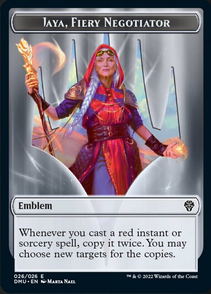 Jaya, Fiery Negotiator Emblem [Dominaria United Tokens] MTG Single Magic: The Gathering  | Multizone: Comics And Games
