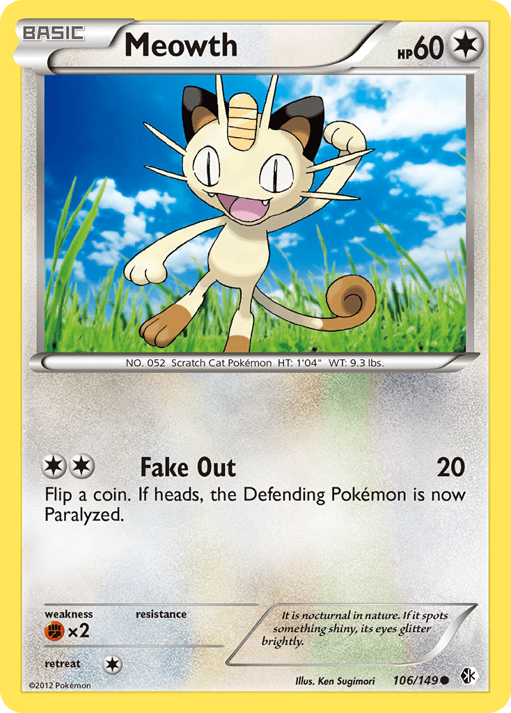 Meowth (106/149) [Black & White: Boundaries Crossed] Pokemon Single Pokémon  | Multizone: Comics And Games