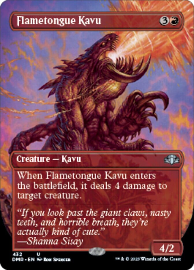 Flametongue Kavu (Borderless Alternate Art) [Dominaria Remastered] MTG Single Magic: The Gathering  | Multizone: Comics And Games