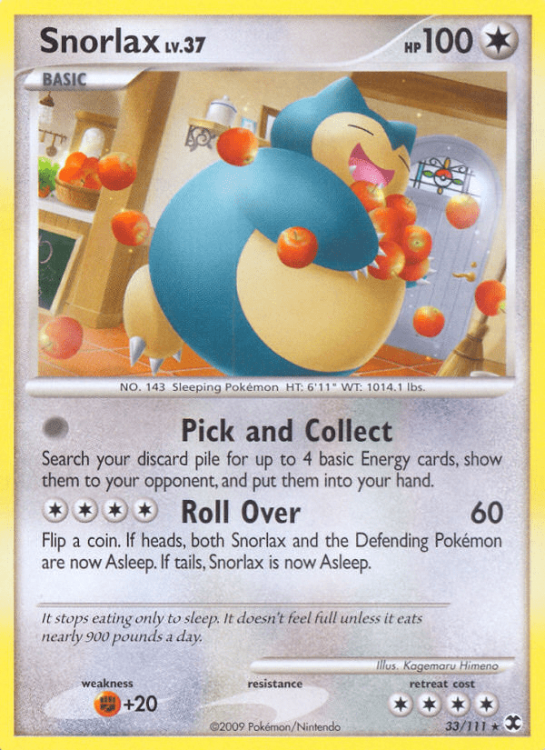 Snorlax (33/111) [Platinum: Rising Rivals] Pokemon Single Pokémon  | Multizone: Comics And Games