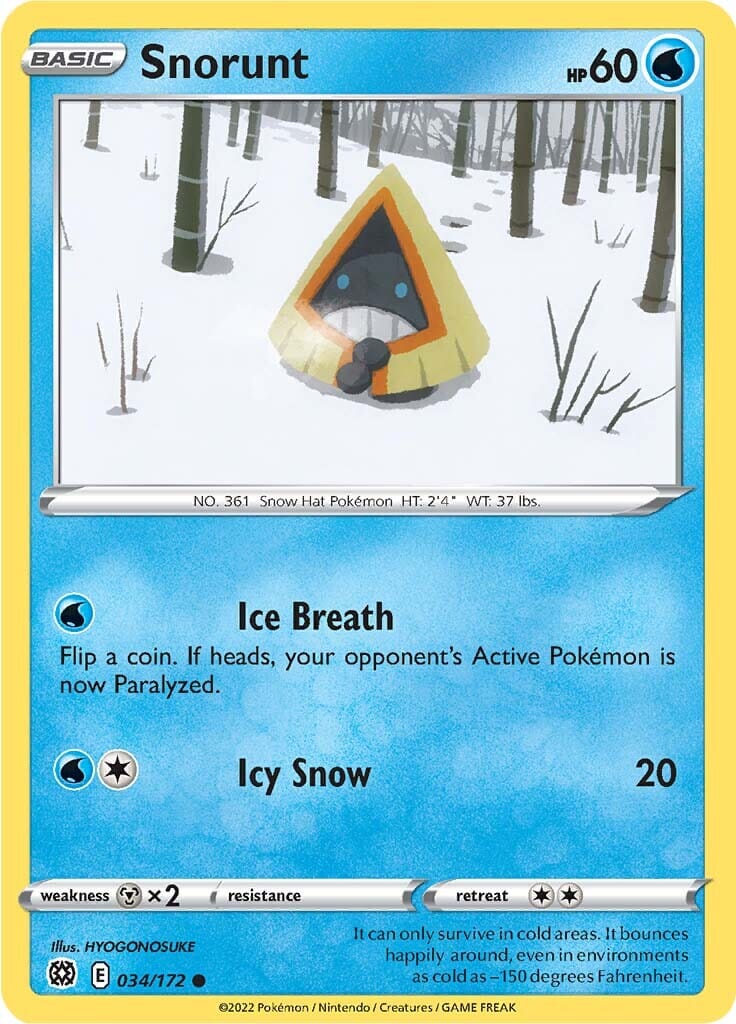 Snorunt (034/172) [Sword & Shield: Brilliant Stars] Pokemon Single Pokémon  | Multizone: Comics And Games