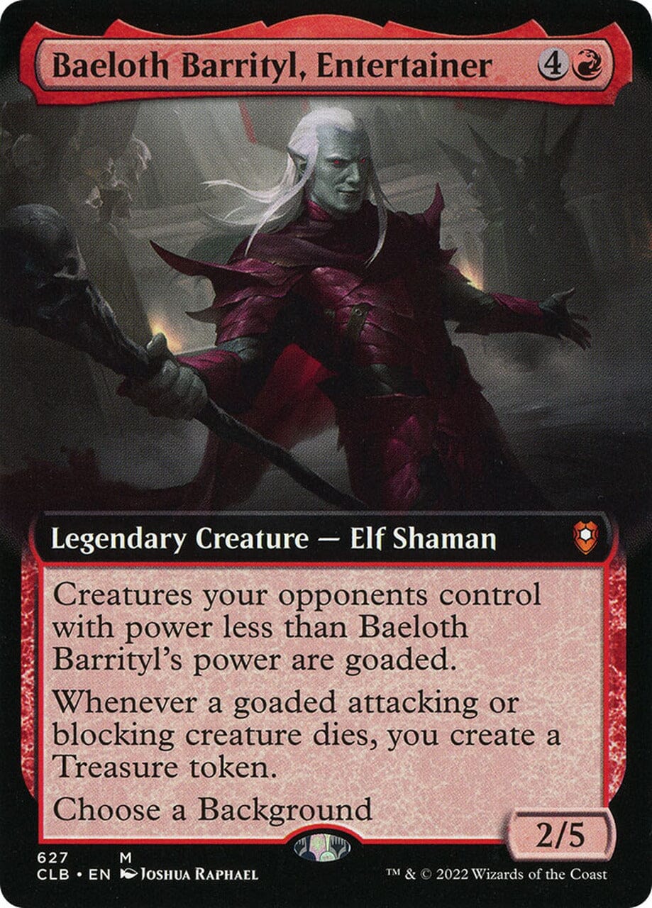 Baeloth Barrityl, Entertainer (Extended Art) [Commander Legends: Battle for Baldur's Gate] MTG Single Magic: The Gathering  | Multizone: Comics And Games