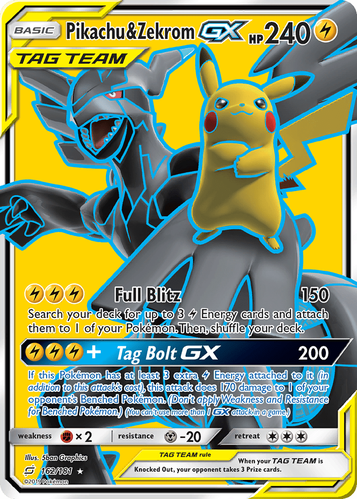 Pikachu & Zekrom GX (162/181) [Sun & Moon: Team Up] Pokemon Single Pokémon  | Multizone: Comics And Games