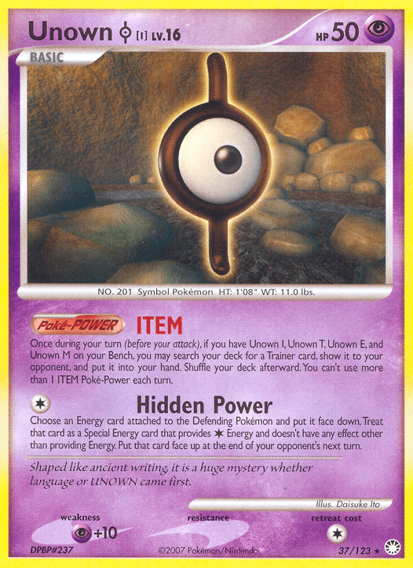 Unown I (37/123) [Diamond & Pearl: Mysterious Treasures] Pokemon Single Pokémon  | Multizone: Comics And Games