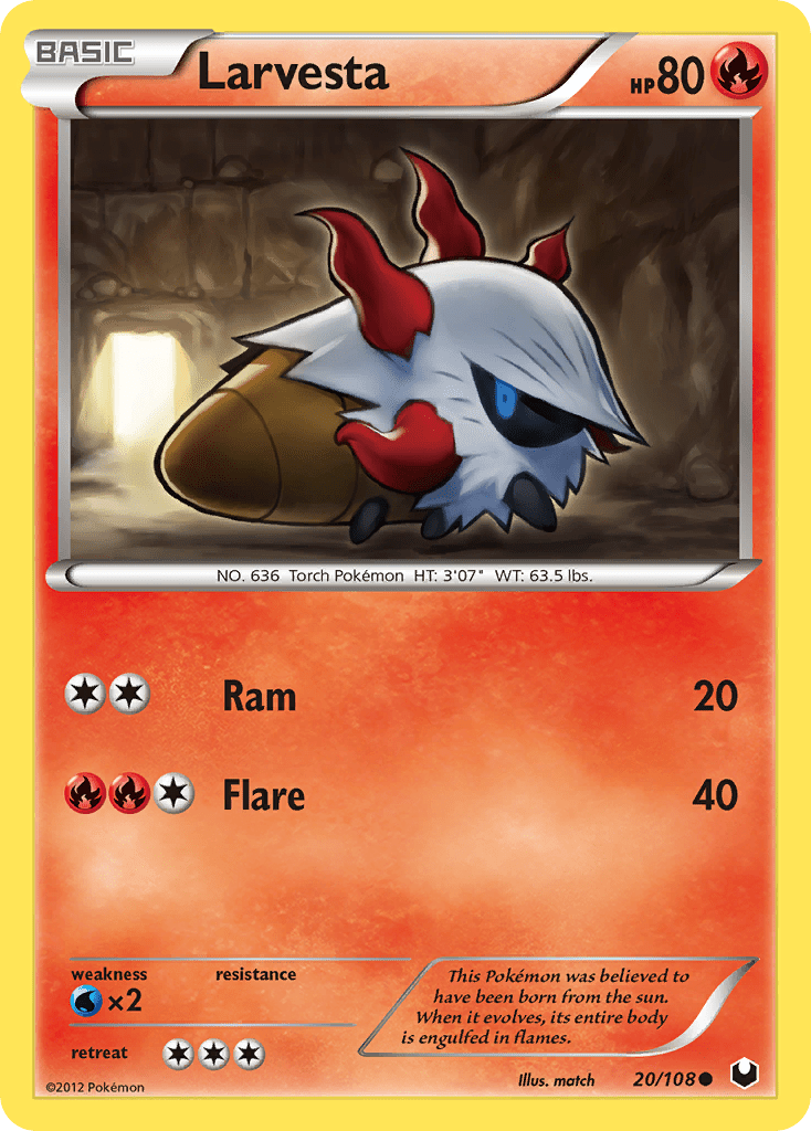 Larvesta (20/108) [Black & White: Dark Explorers] Pokemon Single Pokémon  | Multizone: Comics And Games