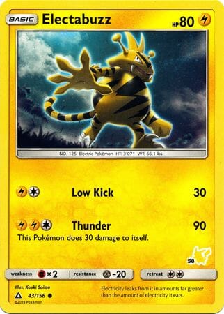 Electabuzz (43/156) (Pikachu Stamp #58) [Battle Academy 2020] Pokemon Single Pokémon  | Multizone: Comics And Games