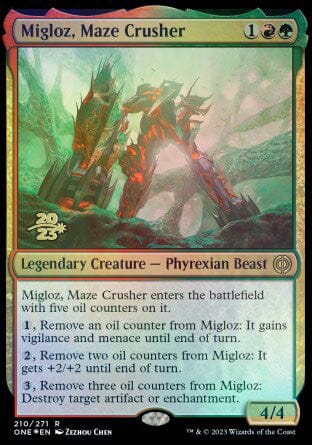 Migloz, Maze Crusher [Phyrexia: All Will Be One Prerelease Promos] MTG Single Magic: The Gathering  | Multizone: Comics And Games