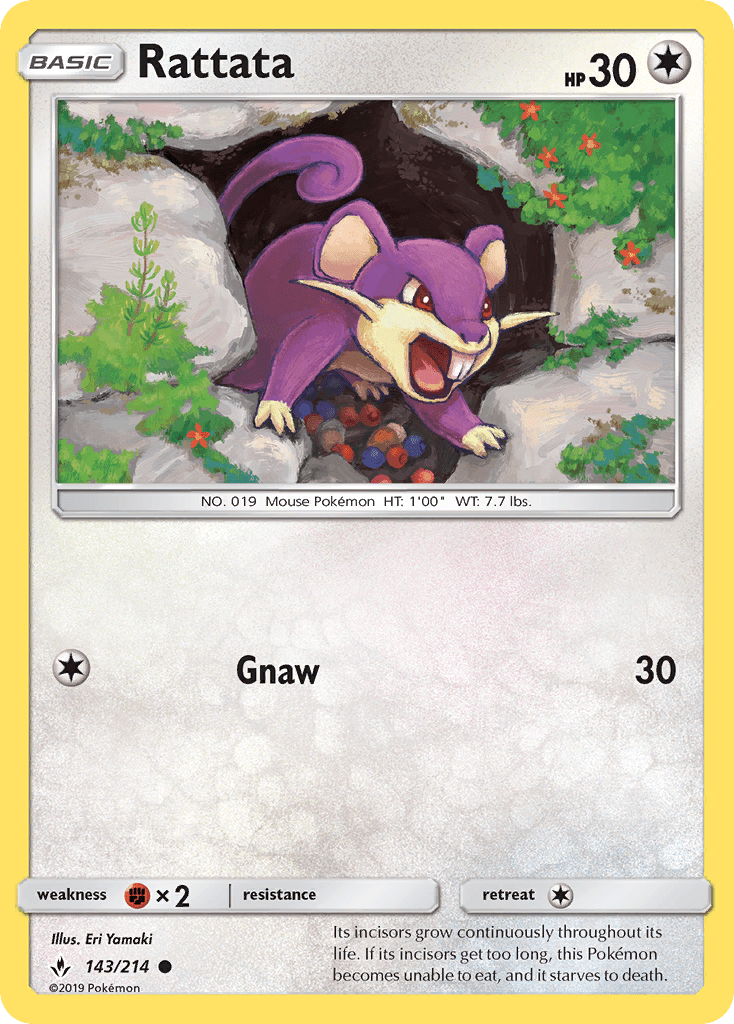 Rattata (143/214) [Sun & Moon: Unbroken Bonds] Pokemon Single Pokémon  | Multizone: Comics And Games