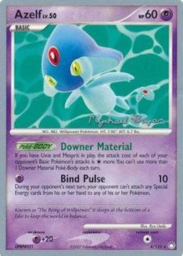 Azelf LV.50 (4/123) (Happy Luck - Mychael Bryan) [World Championships 2010] Pokemon Single Pokémon  | Multizone: Comics And Games