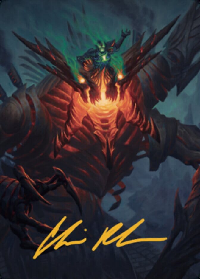 Mishra, Lost to Phyrexia Art Card (Gold-Stamped Signature) [The Brothers' War Art Series] MTG Single Magic: The Gathering  | Multizone: Comics And Games