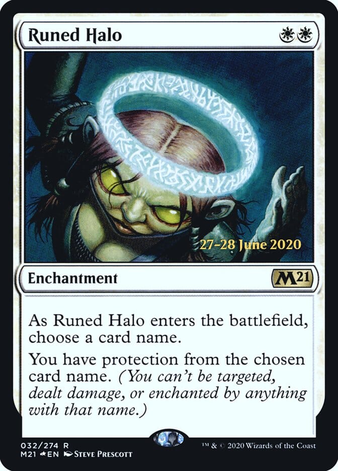 Runed Halo [Core Set 2021 Prerelease Promos] MTG Single Magic: The Gathering  | Multizone: Comics And Games