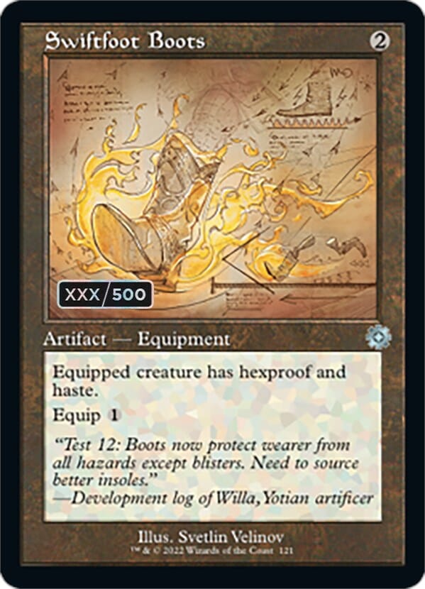 Swiftfoot Boots (Retro Schematic) (Serial Numbered) [The Brothers' War Retro Artifacts] MTG Single Magic: The Gathering  | Multizone: Comics And Games