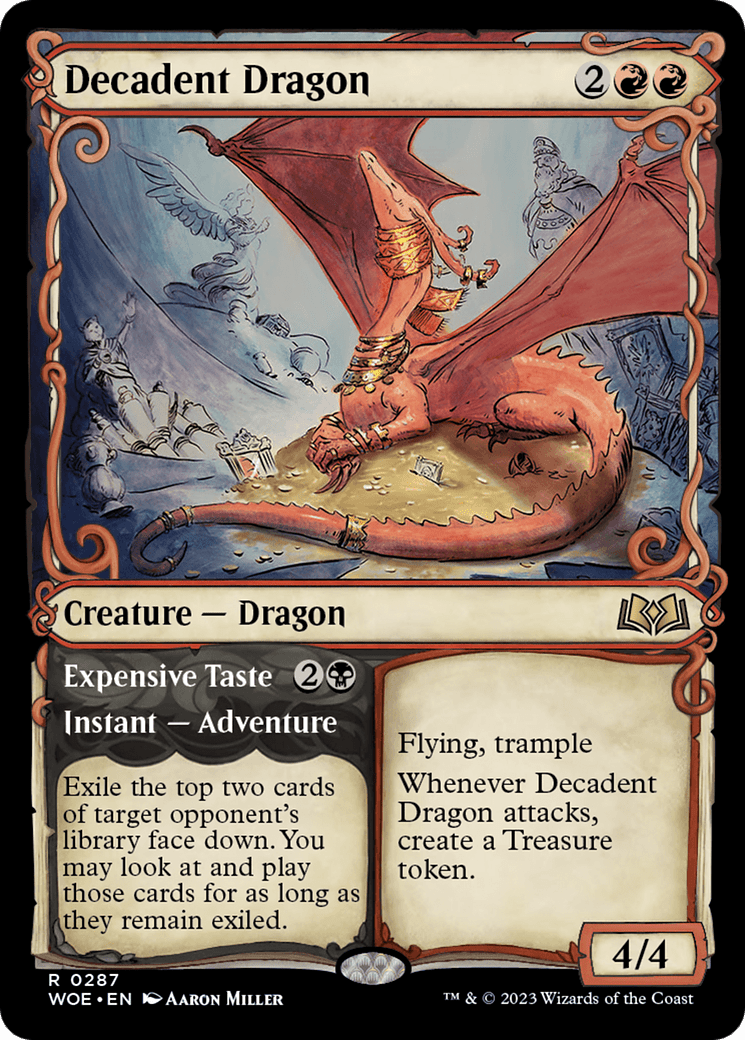 Decadent Dragon // Expensive Taste (Showcase) [Wilds of Eldraine] MTG Single Magic: The Gathering  | Multizone: Comics And Games