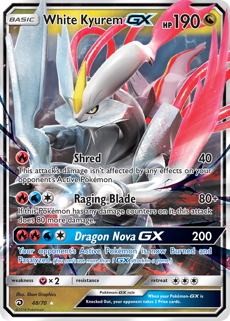 White Kyurem GX (48/70) [Sun & Moon: Dragon Majesty] Pokemon Single Pokémon  | Multizone: Comics And Games
