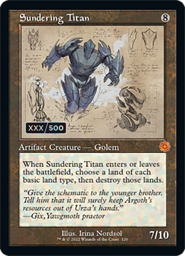 Sundering Titan (Retro Schematic) (Serial Numbered) [The Brothers' War Retro Artifacts] MTG Single Magic: The Gathering  | Multizone: Comics And Games