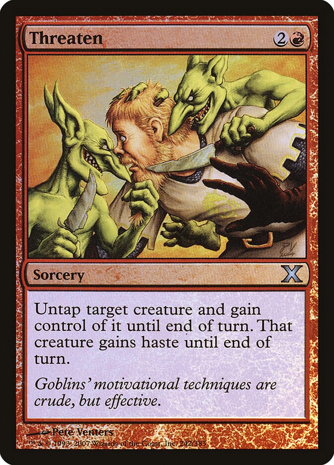 Threaten (Premium Foil) [Tenth Edition] MTG Single Magic: The Gathering  | Multizone: Comics And Games