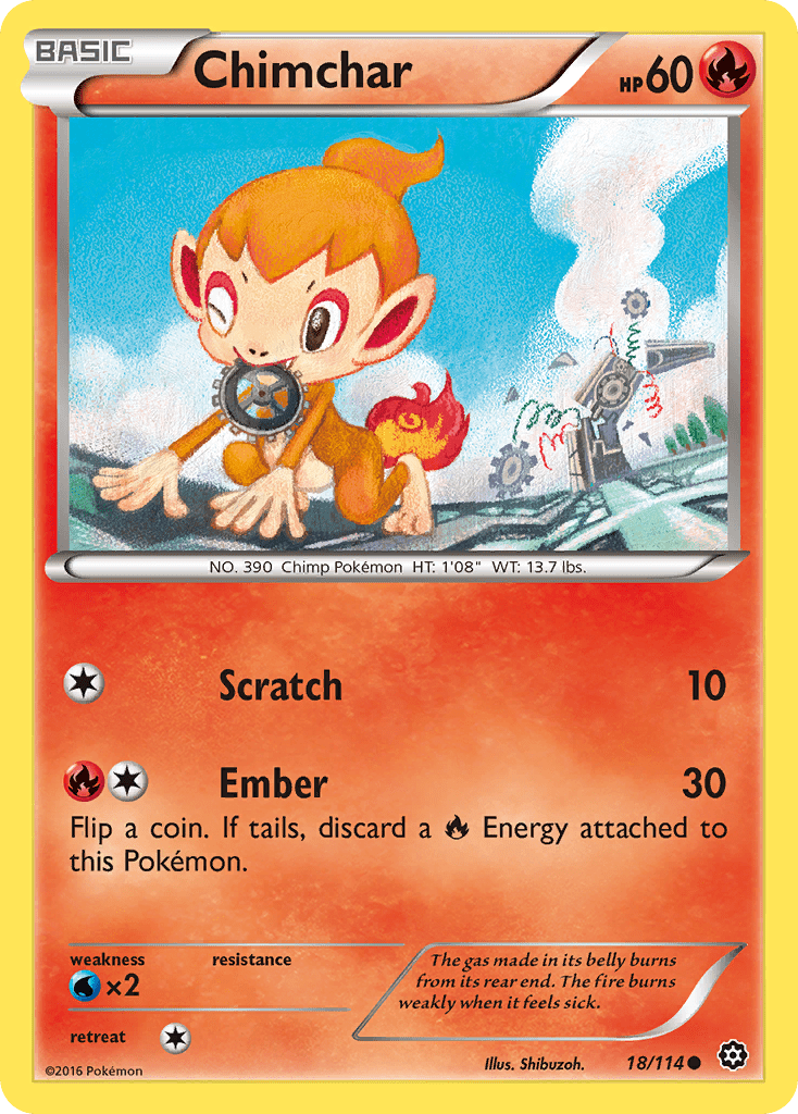 Chimchar (18/114) [XY: Steam Siege] Pokemon Single Pokémon  | Multizone: Comics And Games