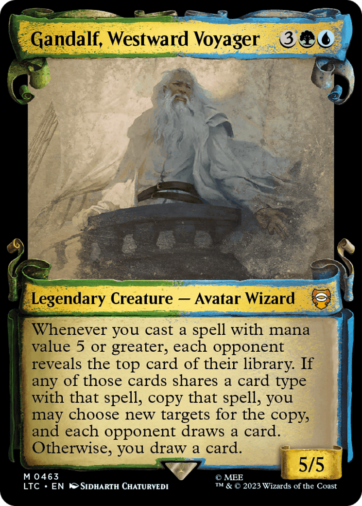 Gandalf, Westward Voyager [The Lord of the Rings: Tales of Middle-Earth Commander Showcase Scrolls] MTG Single Magic: The Gathering  | Multizone: Comics And Games
