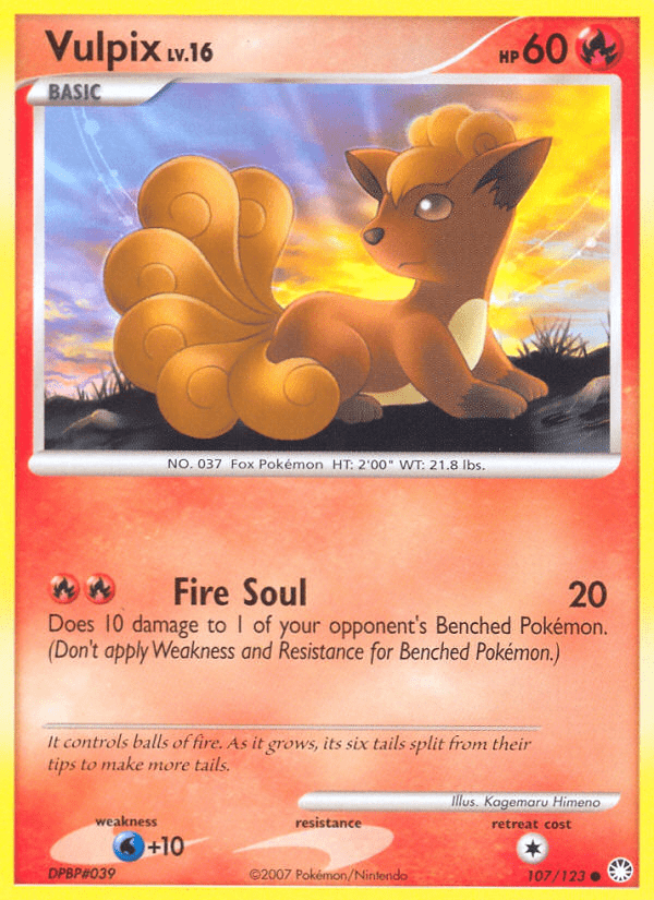 Vulpix (107/123) [Diamond & Pearl: Mysterious Treasures] Pokemon Single Pokémon  | Multizone: Comics And Games