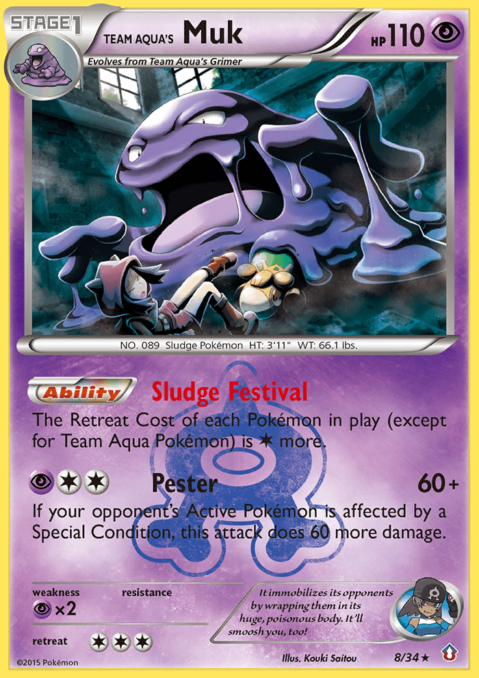Team Aqua's Muk (8/34) [XY: Double Crisis] Pokemon Single Pokémon  | Multizone: Comics And Games